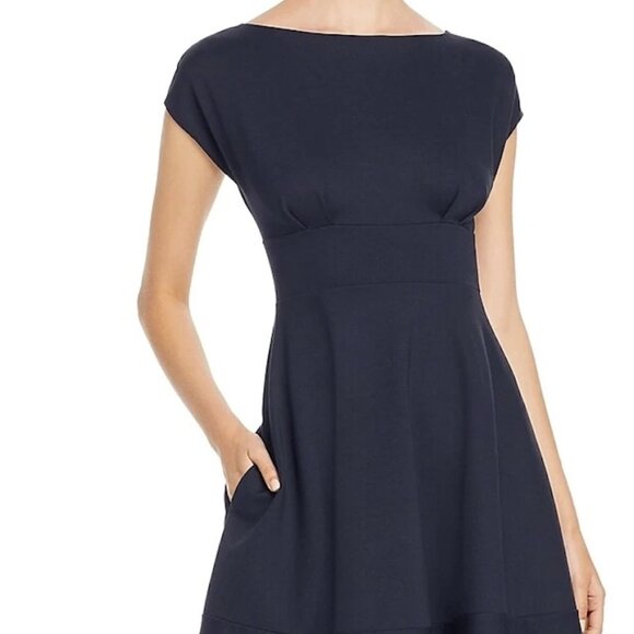 Kate Spade New York Ponte Fiorella Fit & Flare Dress – Rich Navy, Size S - Picture 1 of 4